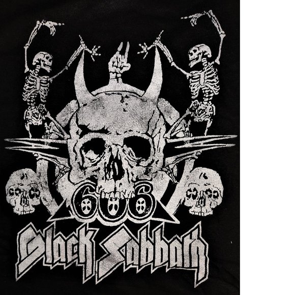 Black Sabbath Dancing Skeleton Logo metal rock Official T-Shirt L NWT made UK - Picture 2 of 3